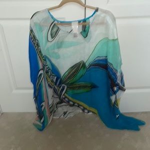 100 percent linen ! Trendy summer top or bathing suit cover up